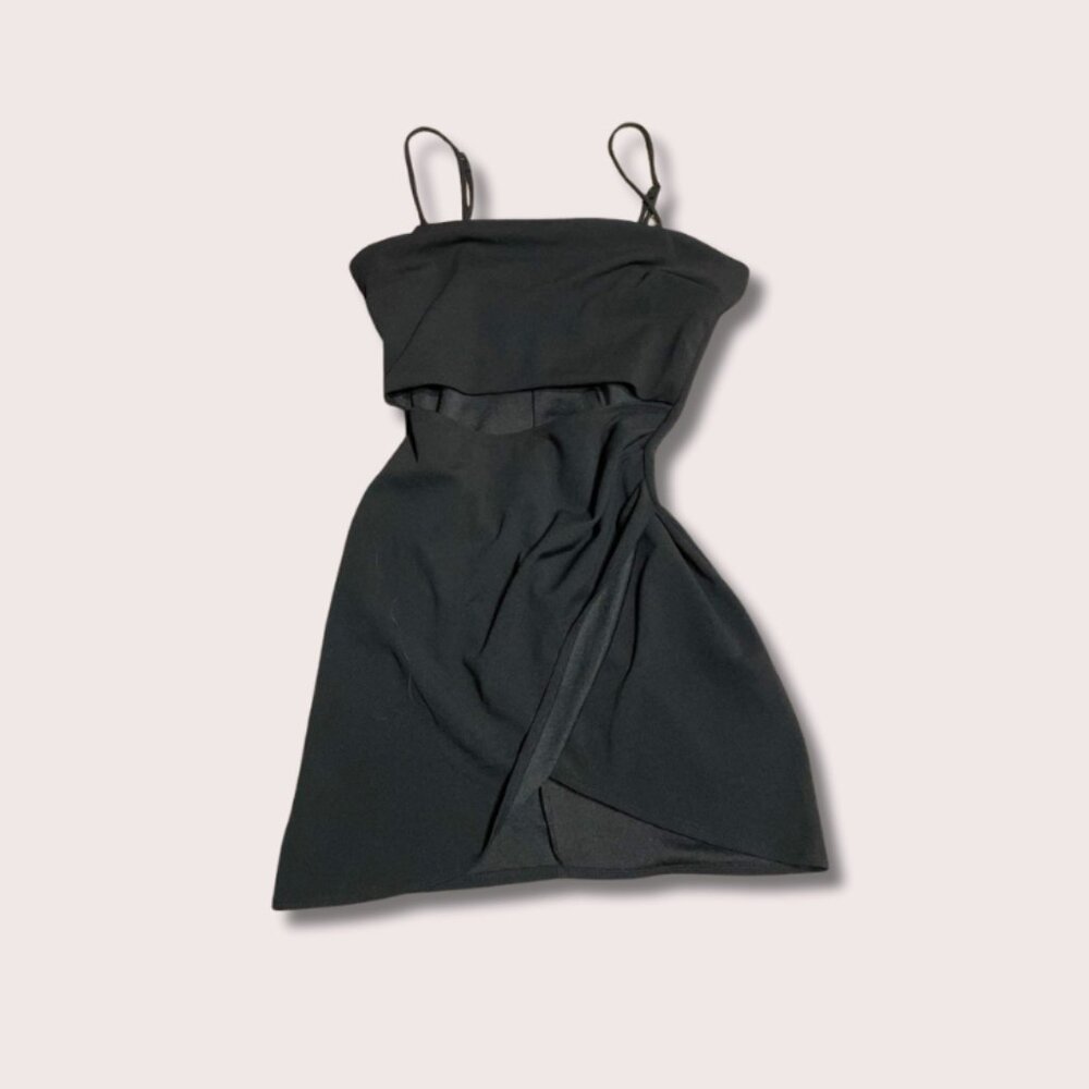 Emerald Sundae Women's Black Satin Dress